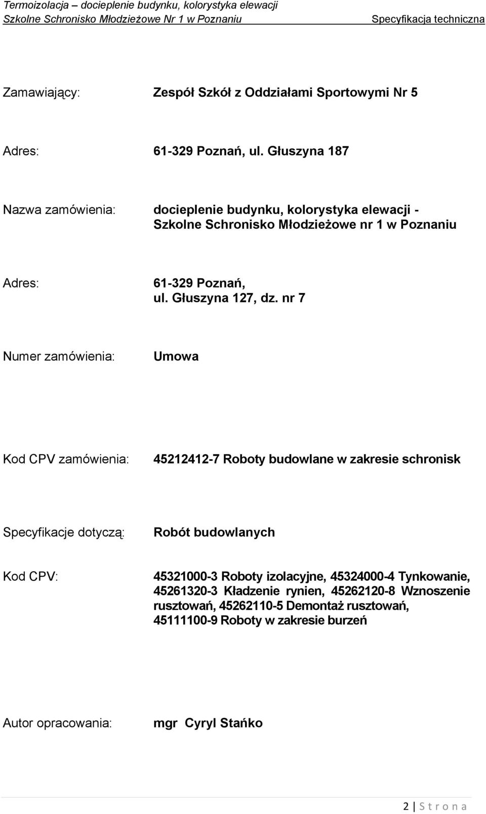 Głuszyna 127, dz.