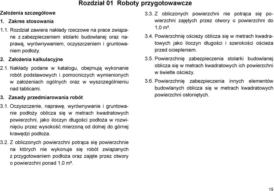Zasady przedmiarowania robót 3.1.