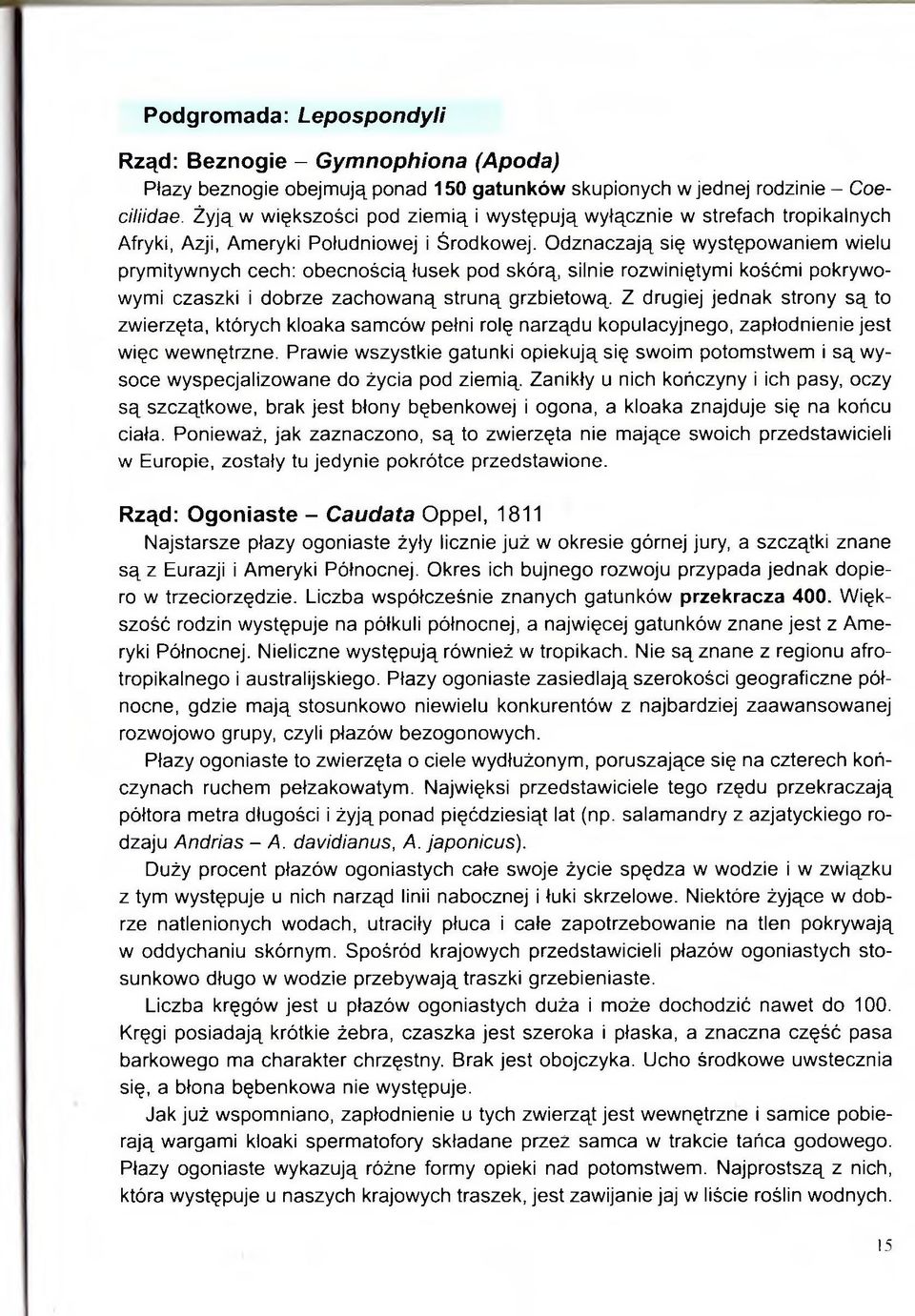Odznaczają się występowaniem wielu prymitywnych cech: obecnością łusek pod skórą, silnie rozwiniętymi kośćmi pokrywowymi czaszki i dobrze zachowaną struną grzbietową.