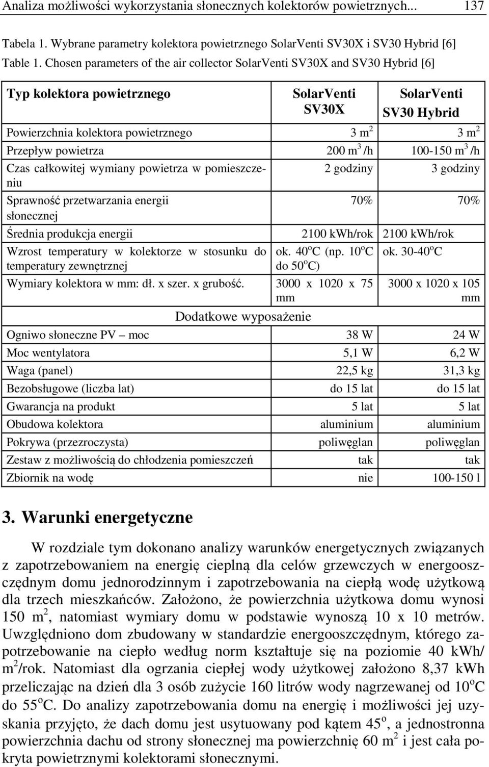 powietrza 200 m 3 /h 100-150 m 3 /h Czas całkowitej wymiany powietrza w pomieszczeniu 2 godziny 3 godziny Sprawność przetwarzania energii 70% 70% słonecznej Średnia produkcja energii 2100 kwh/rok