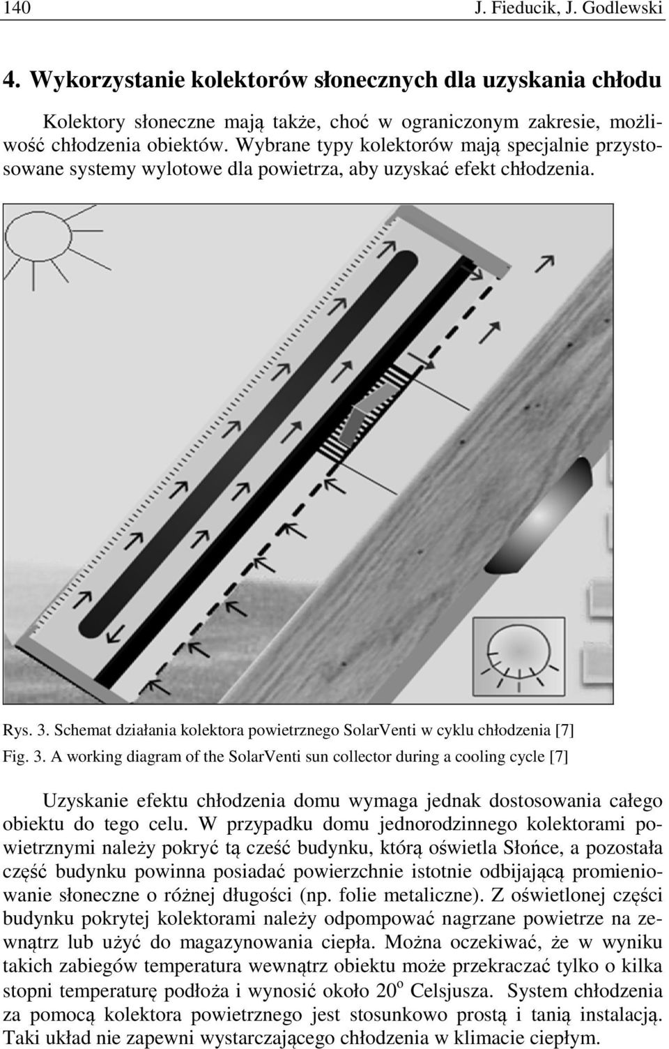 Schemat działania kolektora powietrznego SolarVenti w cyklu chłodzenia [7] Fig. 3.