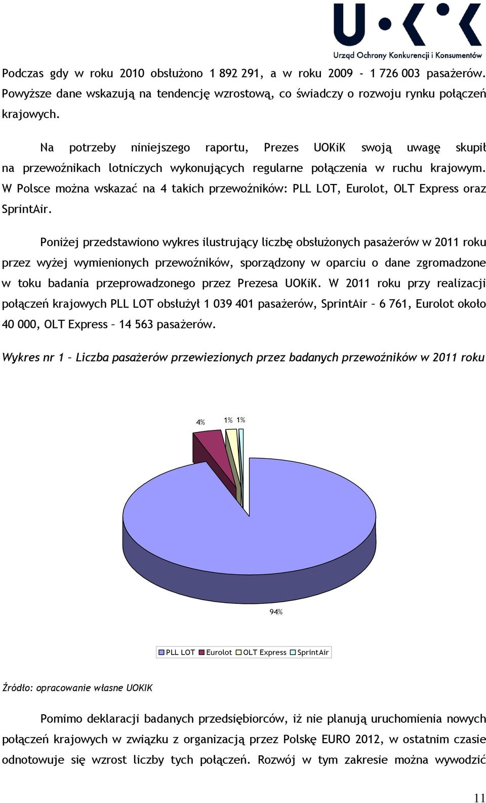 W Polsce można wskazać na 4 takich przewoźników: PLL LOT, Eurolot, OLT Express oraz SprintAir.