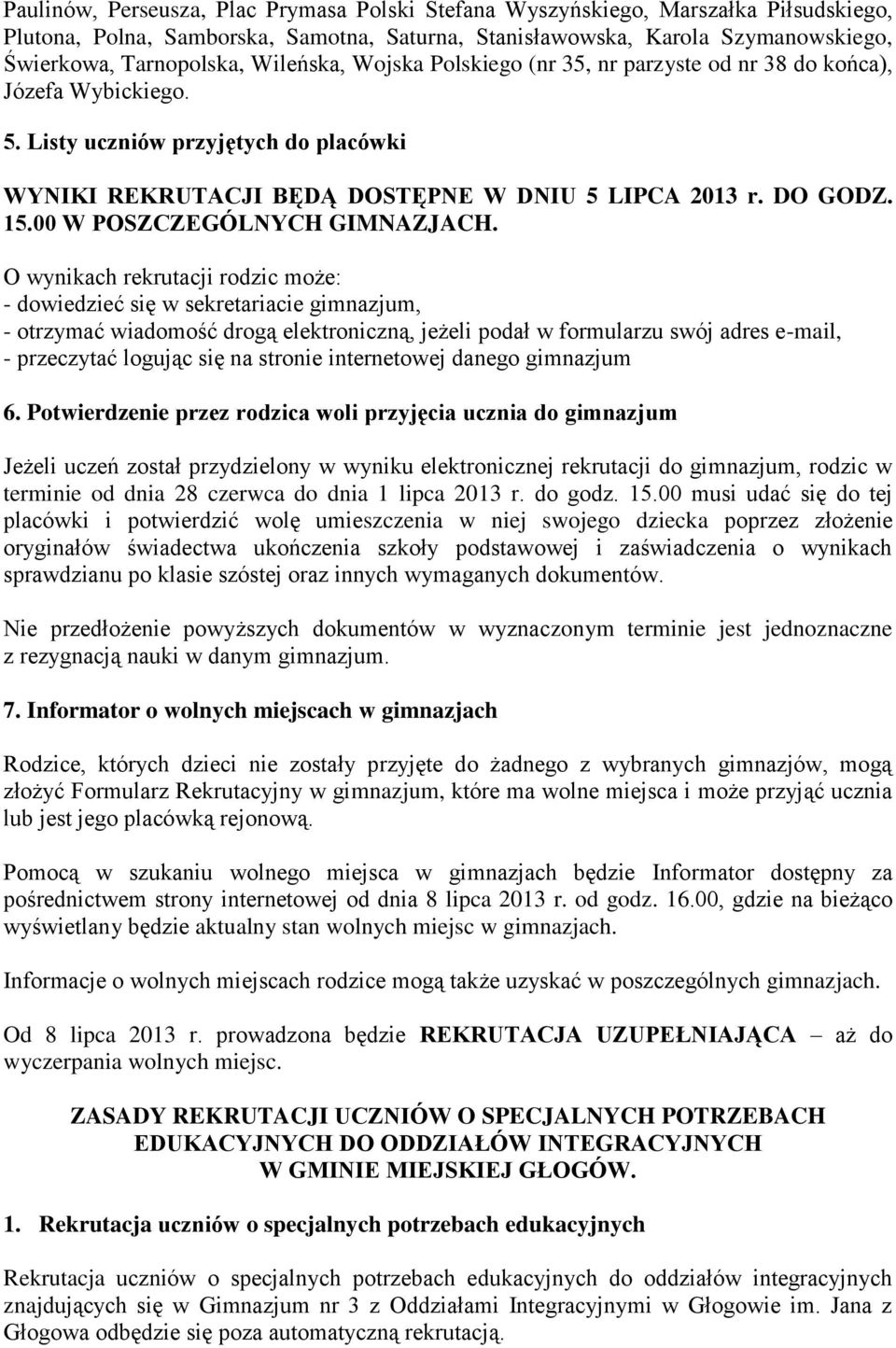 00 W POSZCZEGÓLNYCH GIMNAZJACH.