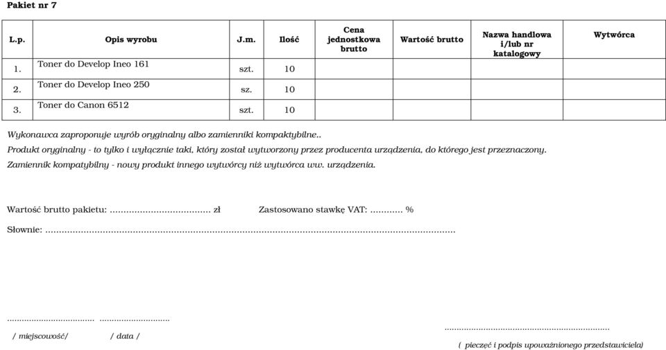 . Produkt oryginalny - to tylko i wyłącznie taki, który został wytworzony przez producenta urządzenia, do którego jest przeznaczony.