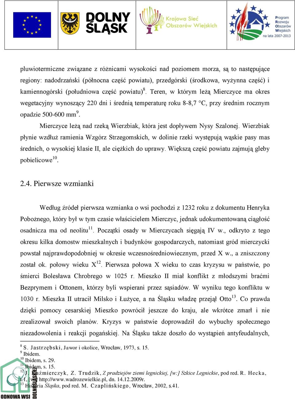 Mierczyce leżą nad rzeką Wierzbiak, która jest dopływem Nysy Szalonej.