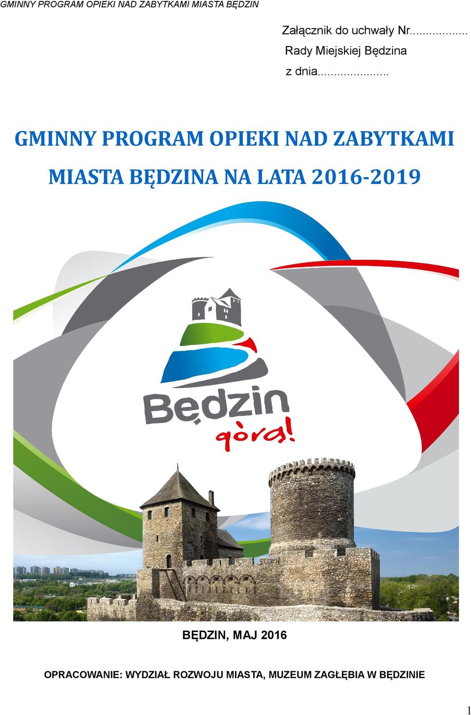 .. GMINNY PROGRAM OPIEKI NAD ZABYTKAMI MIASTA