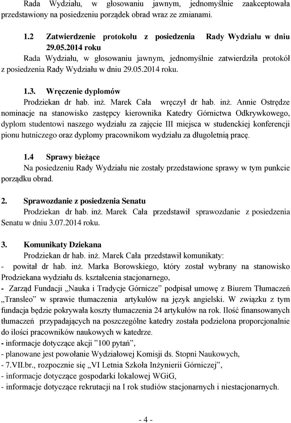 Marek Cała wręczył dr hab. inż.