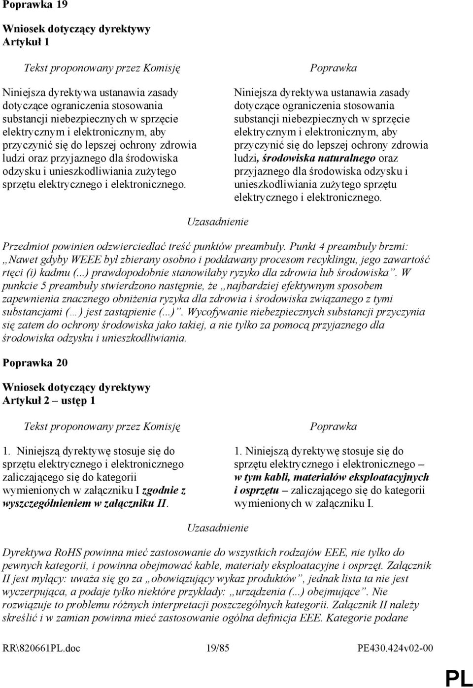Niniejsza dyrektywa ustanawia zasady dotyczące ograniczenia stosowania substancji niebezpiecznych w sprzęcie elektrycznym i elektronicznym, aby przyczynić się do lepszej ochrony zdrowia ludzi,