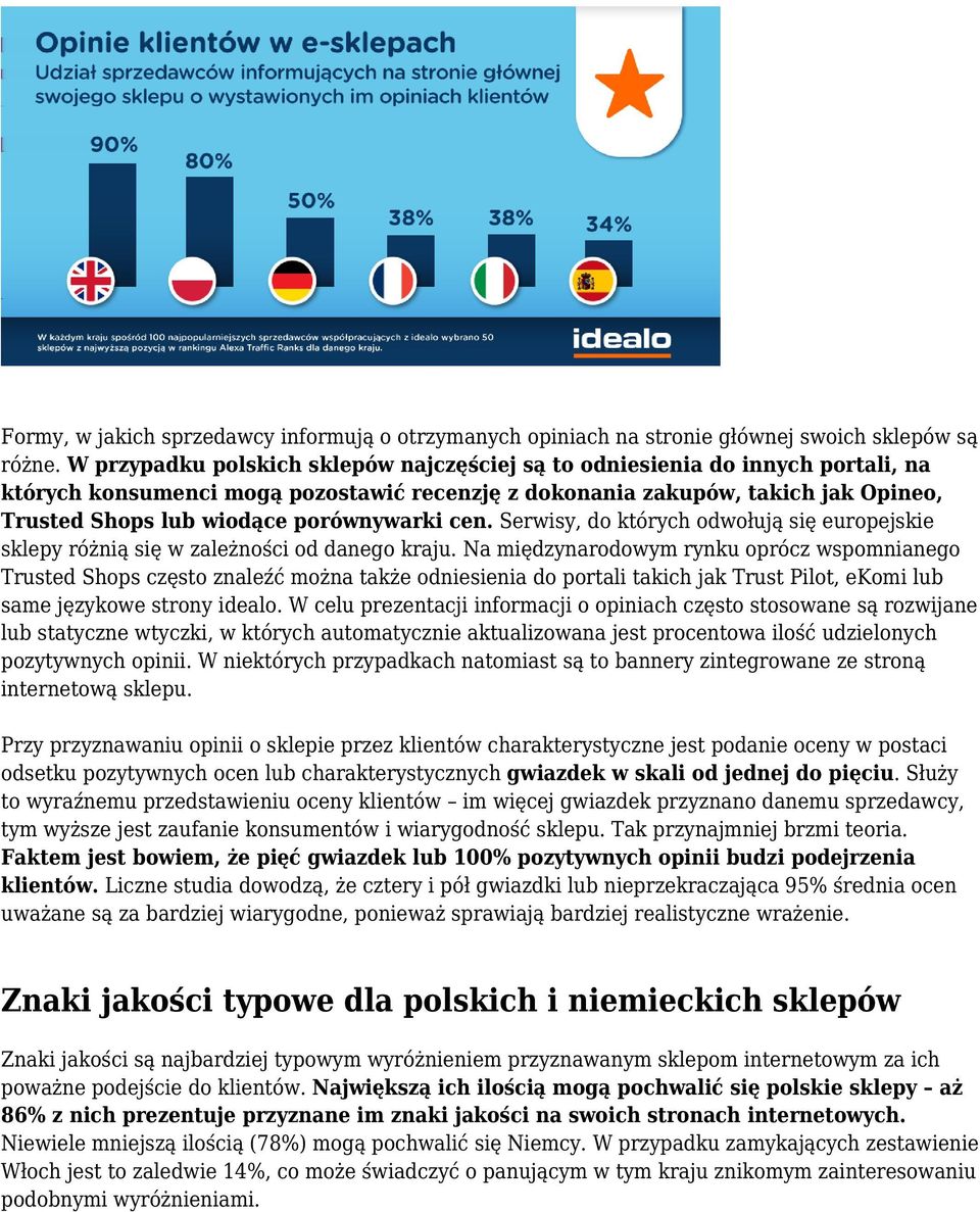 porównywarki cen. Serwisy, do których odwołują się europejskie sklepy różnią się w zależności od danego kraju.