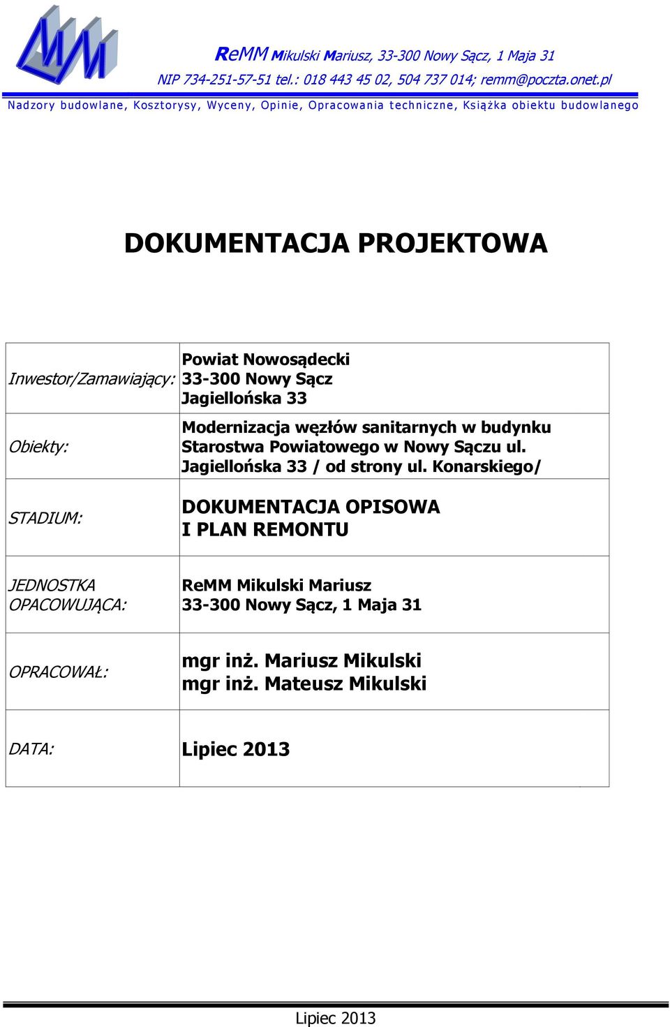 Jagiellońska 33 / od strony ul.