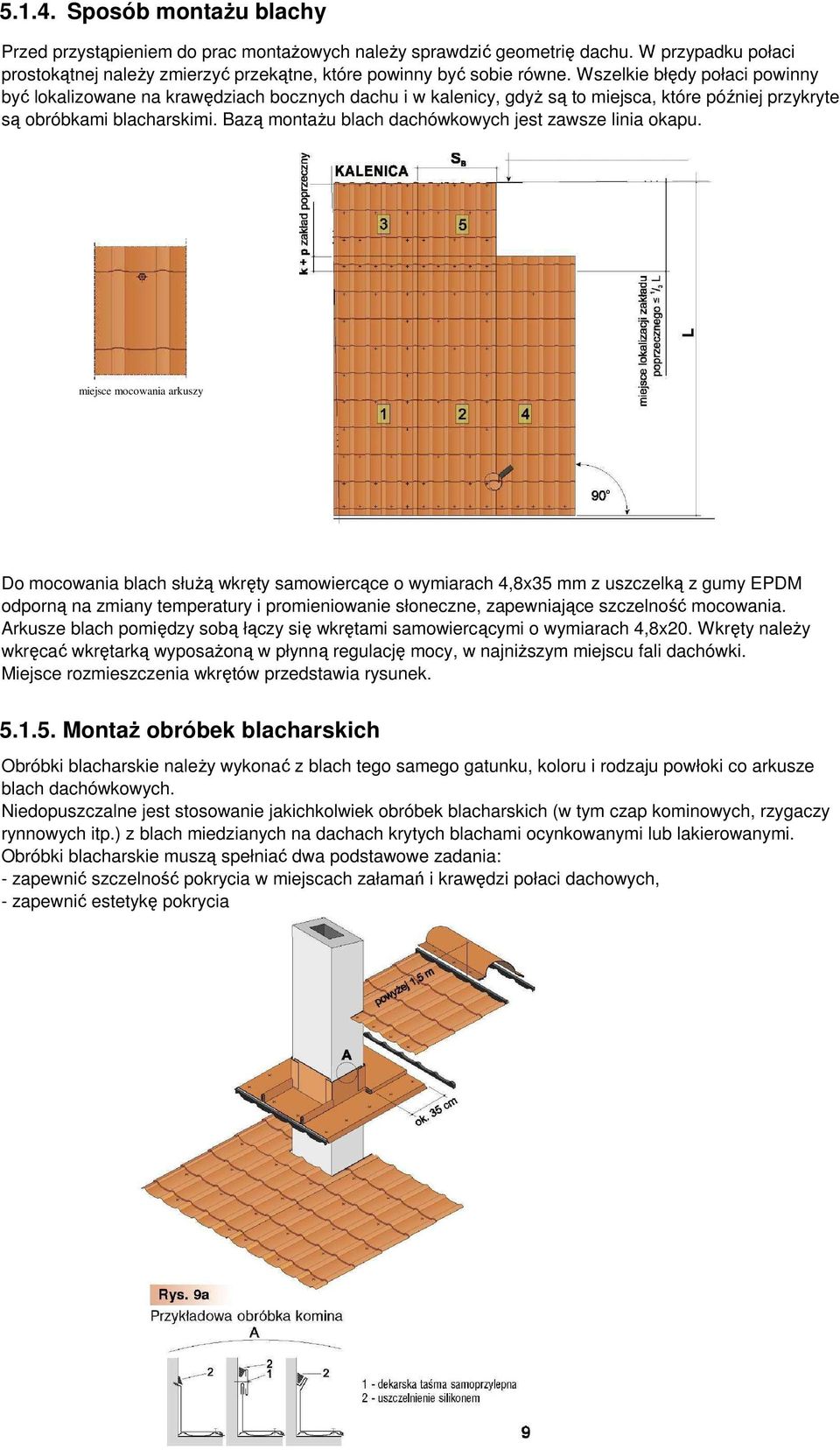 Bazą montażu blach dachówkowych jest zawsze linia okapu.