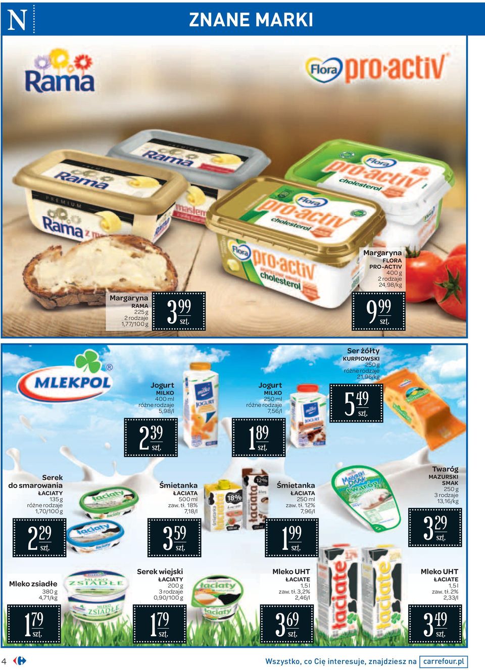 18% 7,18/l 3 59 Śmietanka ŁACIATA 250 ml zaw. tł.