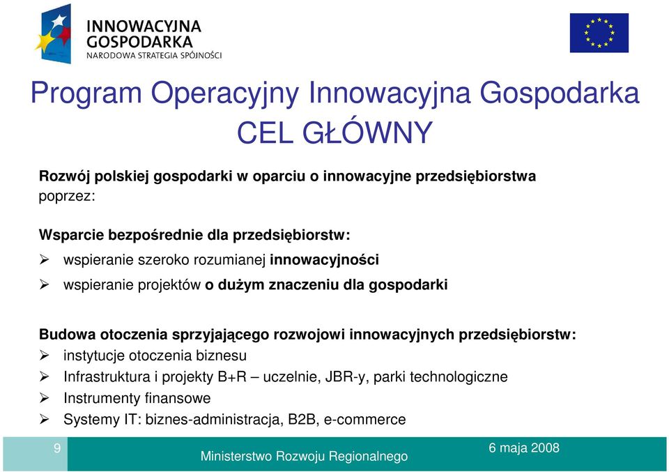 znaczeniu dla gospodarki Budowa otoczenia sprzyjającego rozwojowi innowacyjnych przedsiębiorstw: instytucje otoczenia biznesu