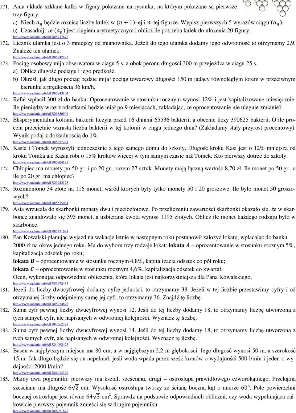 Licznik ułamka jest o 3 mniejszy od mianownika. Jeżeli do tego ułamka dodamy jego odwrotność to otrzymamy 2,9. Znaleźć ten ułamek. http://www.zadania.info/d178/5742493 173.