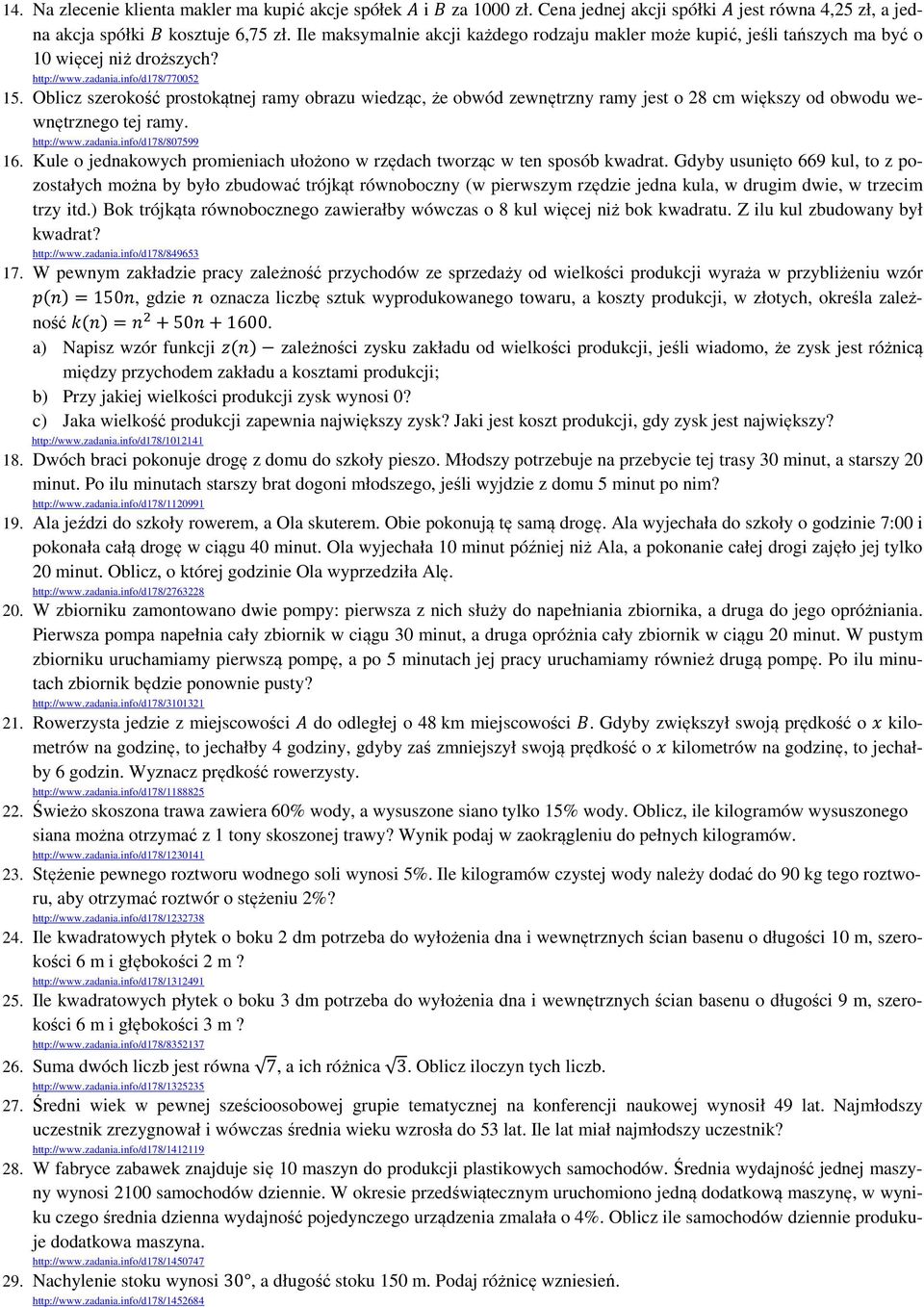 Oblicz szerokość prostokątnej ramy obrazu wiedząc, że obwód zewnętrzny ramy jest o 28 cm większy od obwodu wewnętrznego tej ramy. http://www.zadania.info/d178/807599 16.