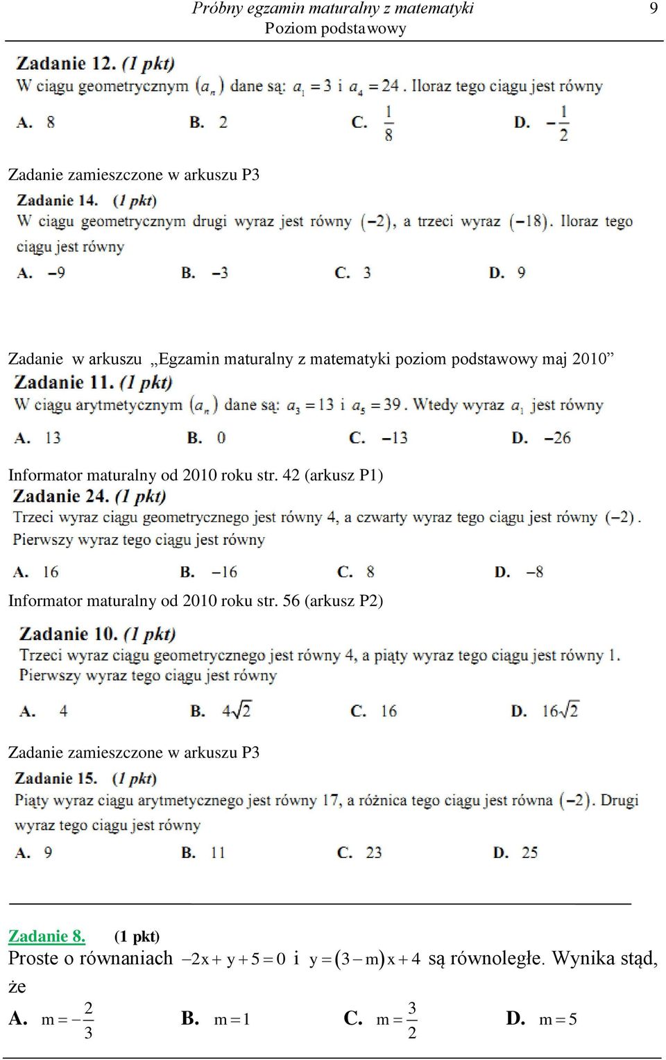 42 (arkusz P1) Informator maturalny od 2010 roku str.