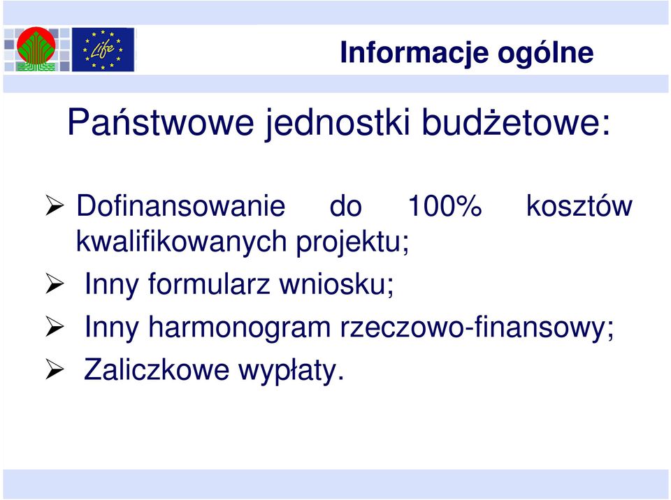 kwalifikowanych projektu; Inny formularz