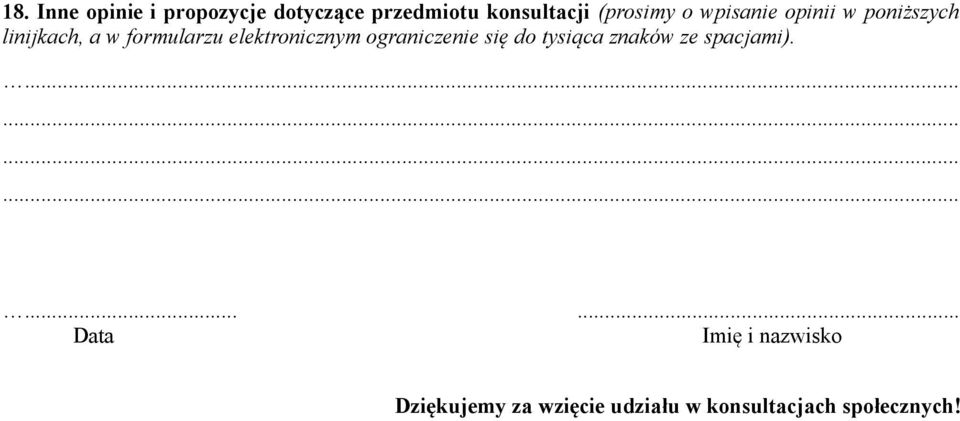 ograniczenie się do tysiąca znaków ze spacjami).