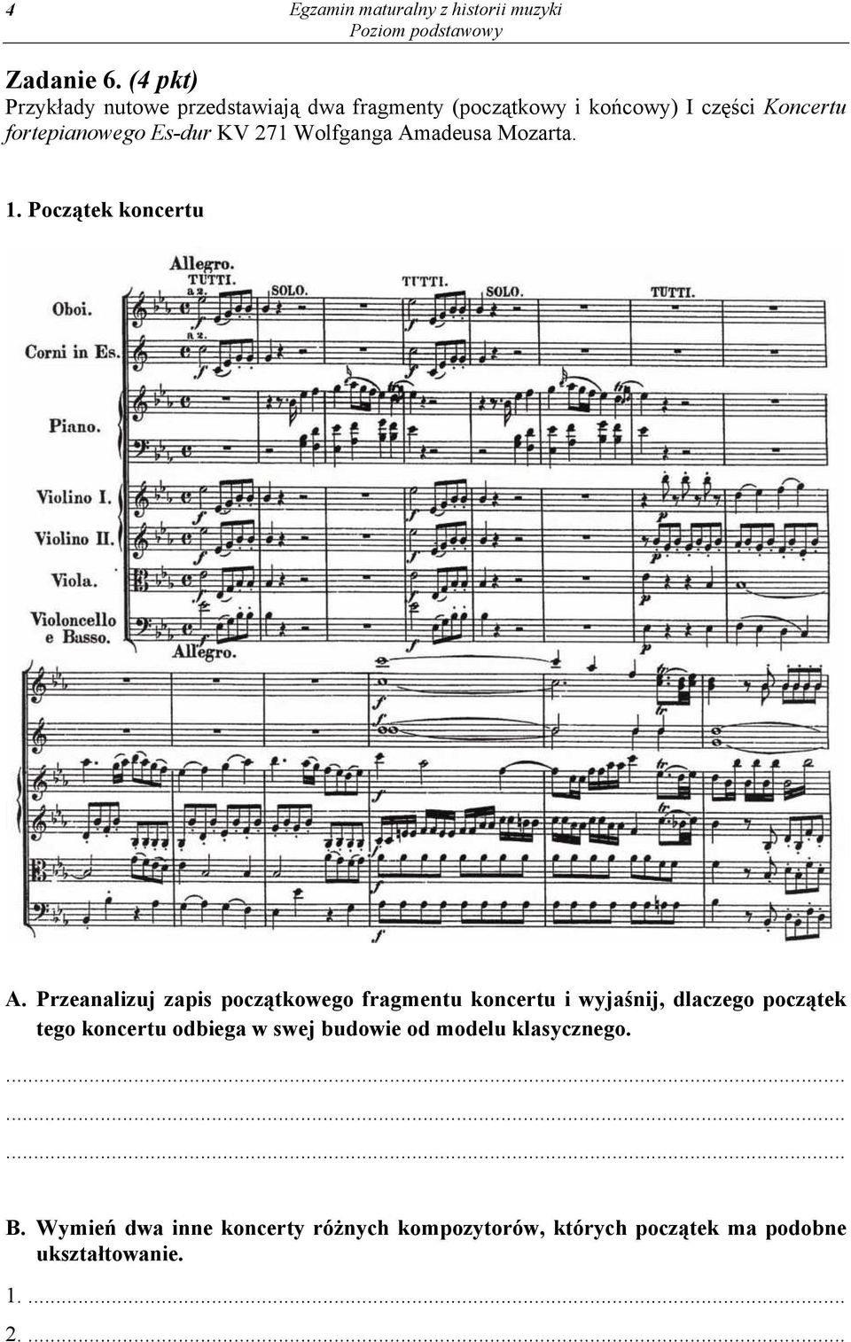 271 Wolfganga Amadeusa Mozarta. 1. Pocz tek koncertu A.
