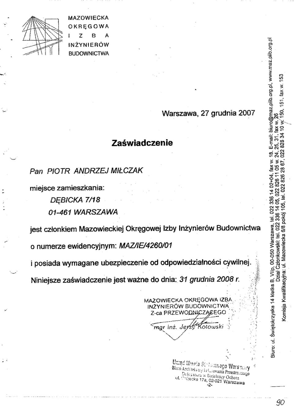 posada wymagane ubezpeczene od odpowedzatnoc cywlnej.,< ao?ldc J (N oco t a.
