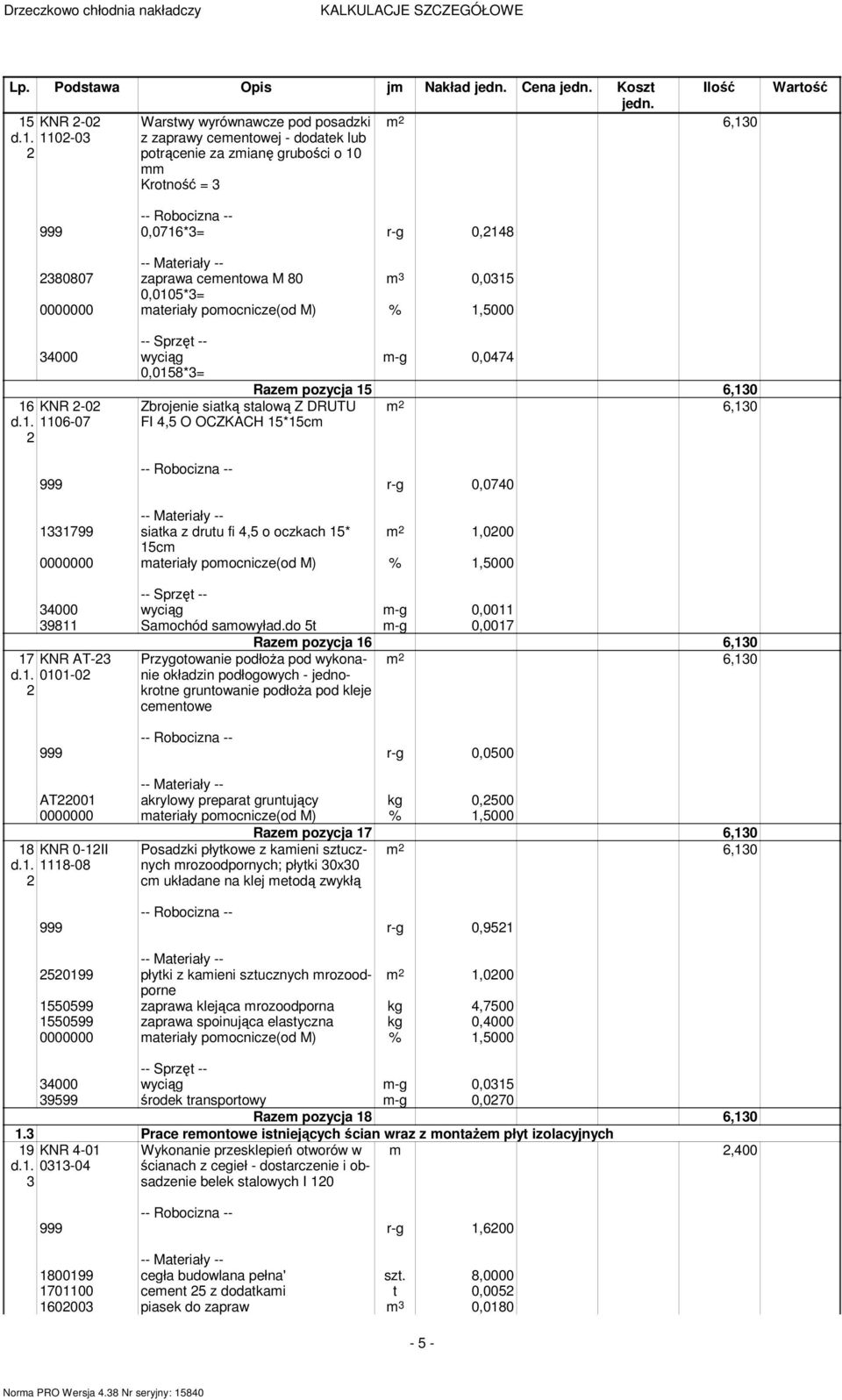 %,000 4000 wyciąg 0,08*= 6 KNR -0 d.