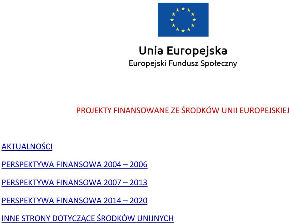 2004 2006 PERSPEKTYWA FINANSOWA 2007 2013