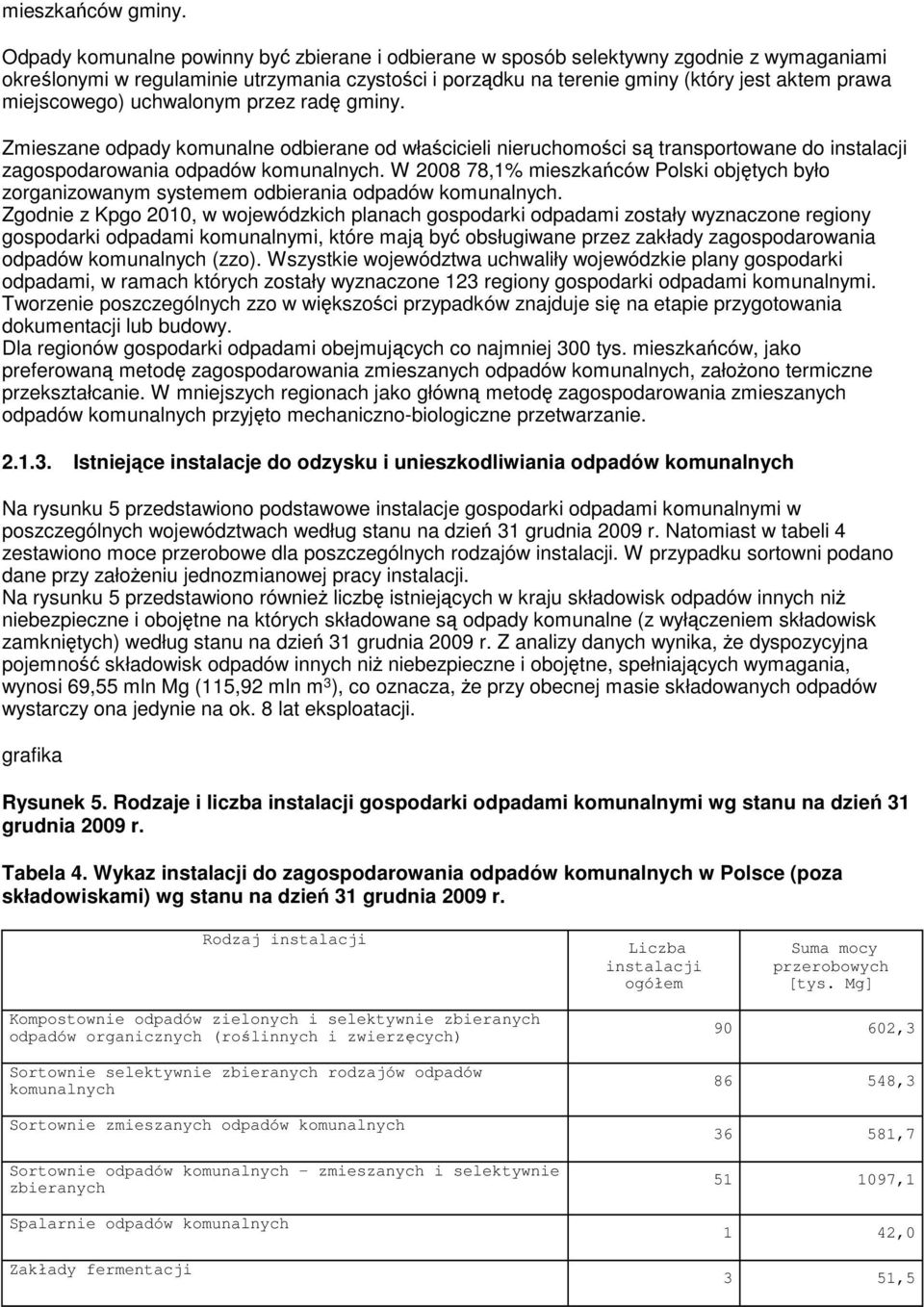miejscowego) uchwalonym przez radę gminy. Zmieszane odpady komunalne odbierane od właścicieli nieruchomości są transportowane do instalacji zagospodarowania odpadów komunalnych.