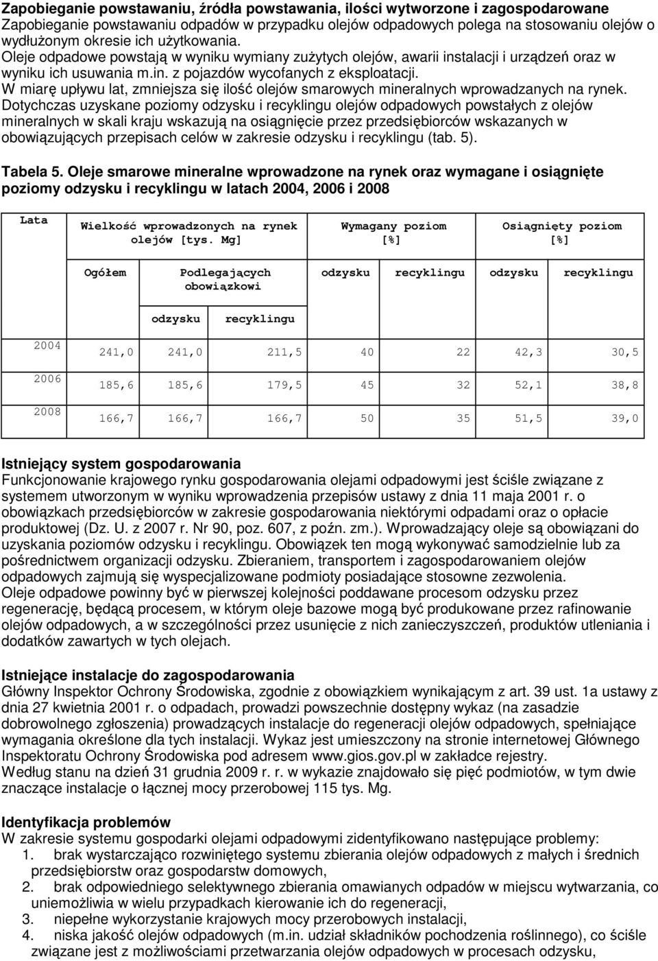 W miarę upływu lat, zmniejsza się ilość olejów smarowych mineralnych wprowadzanych na rynek.