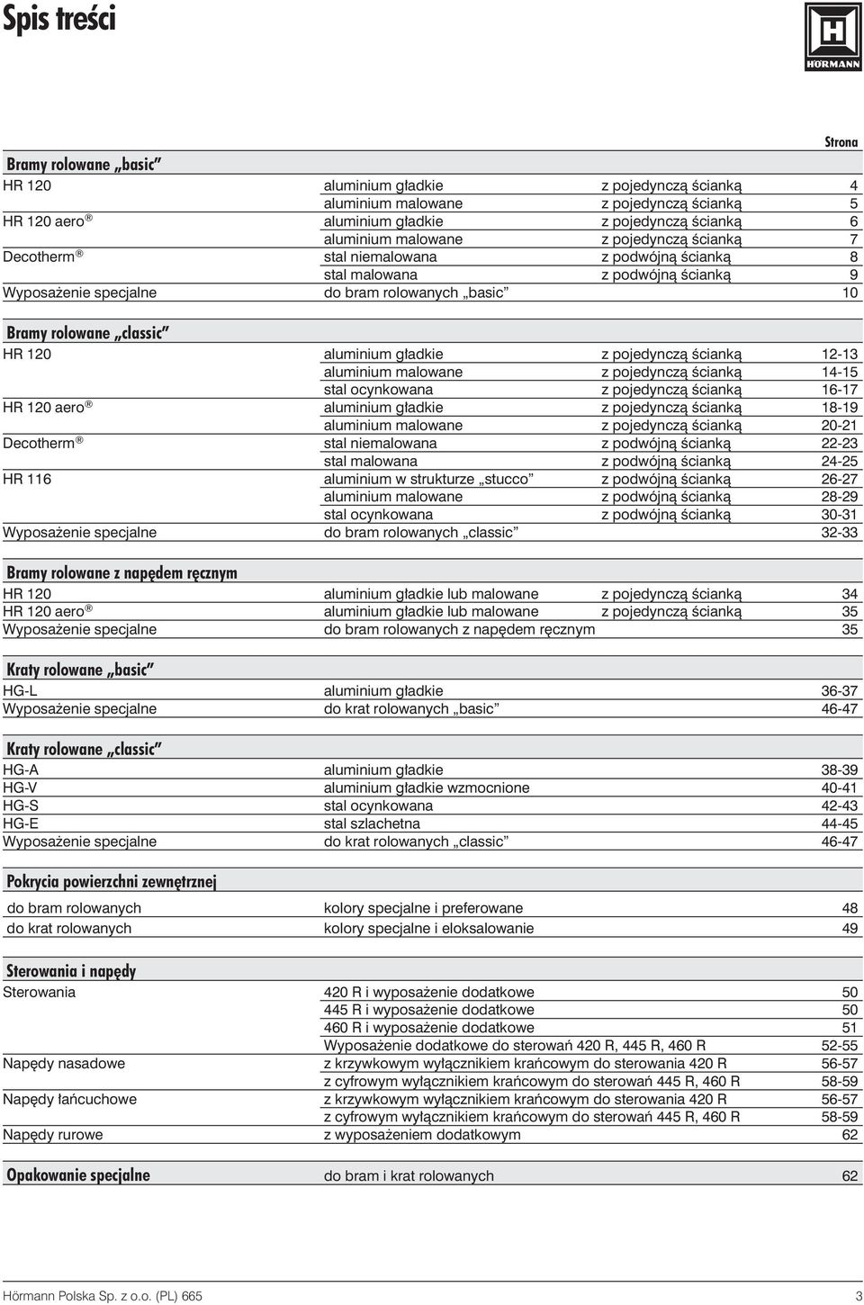 aluminium g adkie z pojedynczà Êciankà 12-13 aluminium malowane z pojedynczà Êciankà 14-15 stal ocynkowana z pojedynczà Êciankà 16-17 HR 120 aero aluminium g adkie z pojedynczà Êciankà 18-19