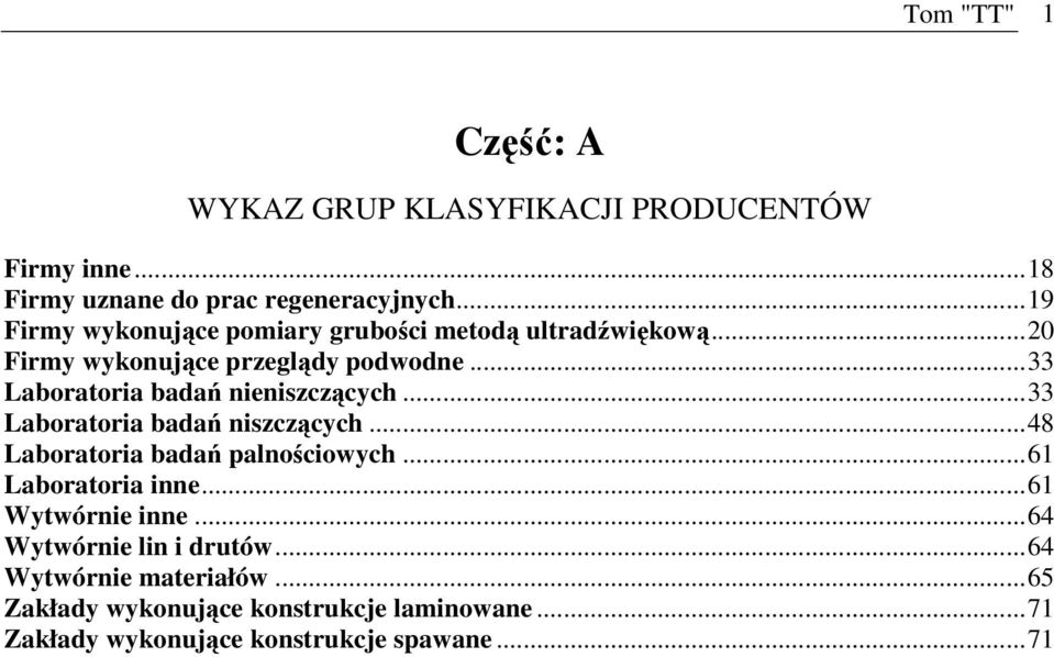 ..33 Laboratoria badań nieniszczących...33 Laboratoria badań niszczących...48 Laboratoria badań palnościowych.