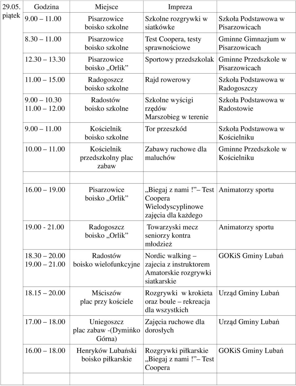 00 Kościelnik 10.00 11.