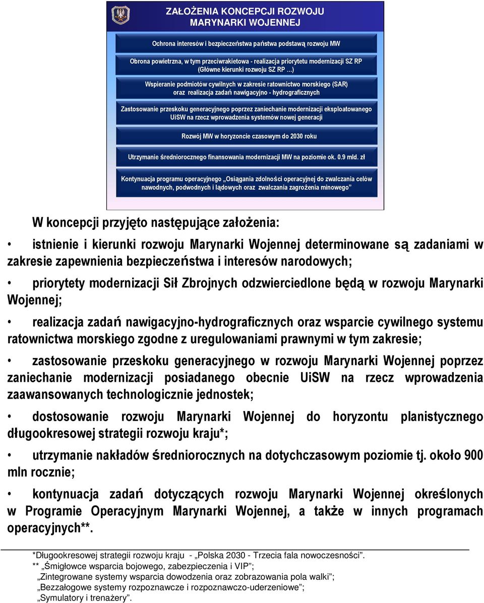 poprzez zaniechanie modernizacji eksploatowanego UiSW na rzecz wprowadzenia systemów nowej generacji Rozwój MW w horyzoncie czasowym do 3 roku Utrzymanie średniorocznego finansowania modernizacji MW