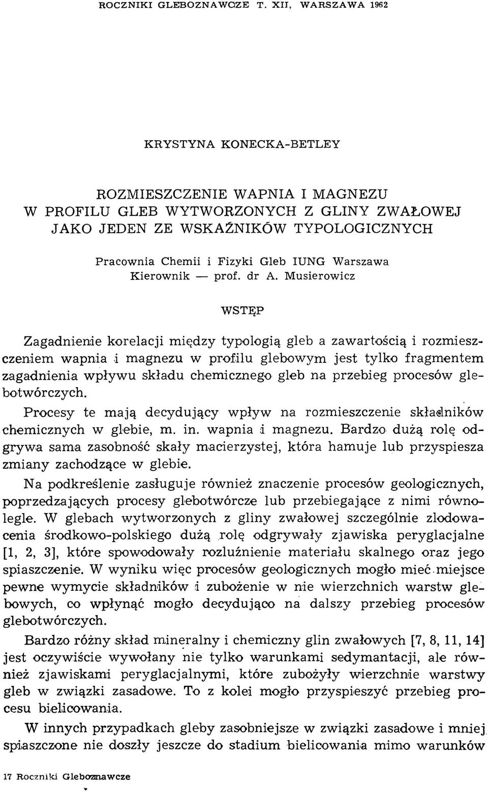 Fizyki Gleb IUNG Warszawa Kierownik prof, dr A.