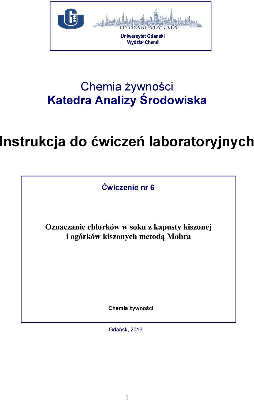 Ćwiczenie nr 6 Oznaczanie chlorków w soku z kapusty