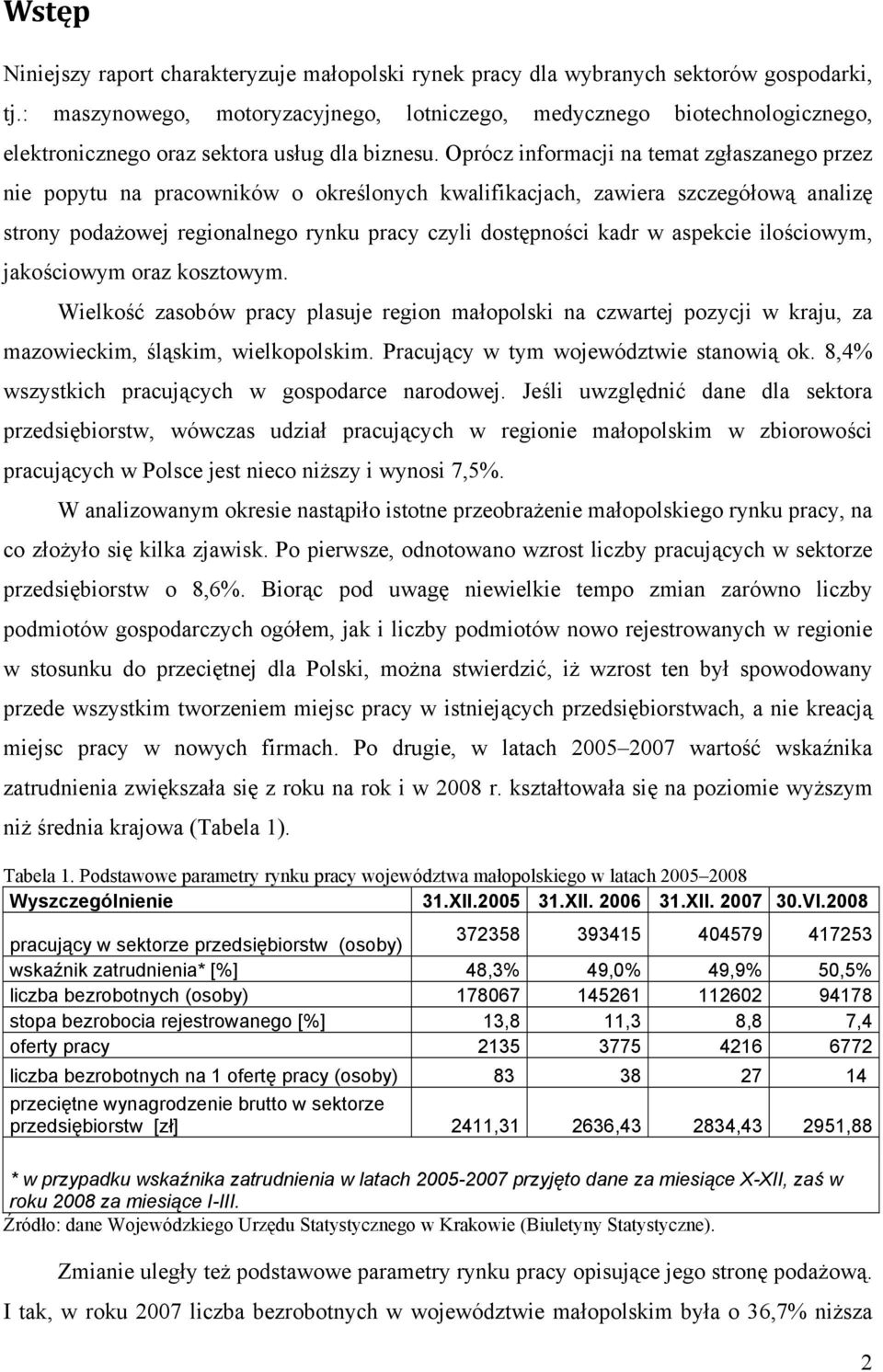 Oprócz informacji na temat zgłaszanego przez nie popytu na pracowników o określonych kwalifikacjach, zawiera szczegółową analizę strony podażowej regionalnego rynku pracy czyli dostępności kadr w