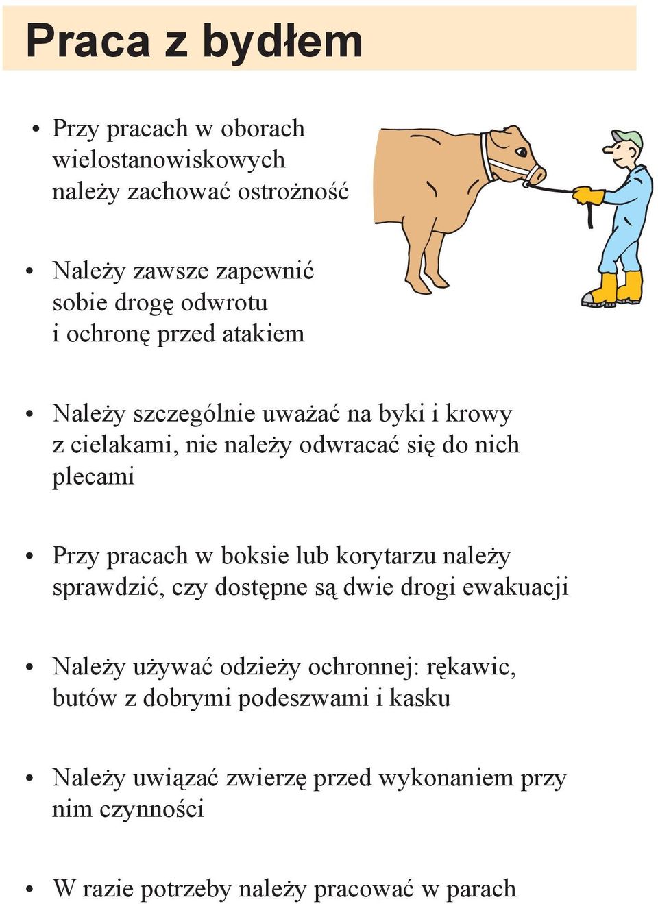 pracach w boksie lub korytarzu należy sprawdzić, czy dostępne są dwie drogi ewakuacji Należy używać odzieży ochronnej: rękawic,