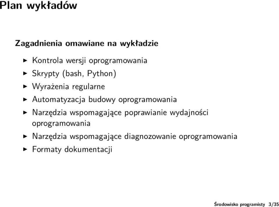 Automatyzacja budowy oprogramowania Narzędzia wspomagające poprawianie