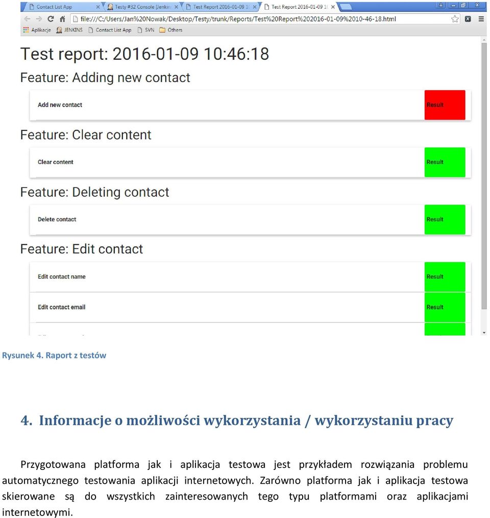 aplikacja testowa jest przykładem rozwiązania problemu automatycznego testowania aplikacji