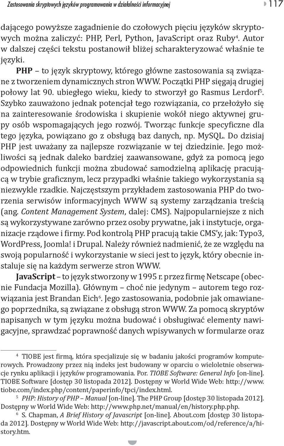 Management System Javacript TIOBE Software: