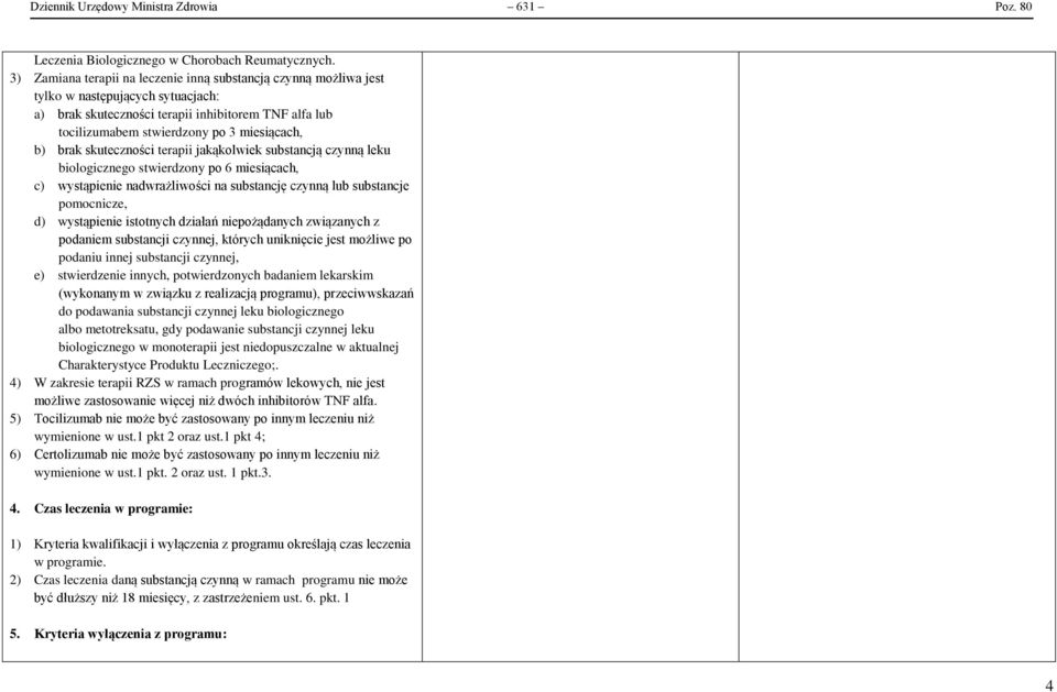 b) brak skuteczności terapii jakąkolwiek substancją czynną leku biologicznego stwierdzony po 6 miesiącach, c) wystąpienie nadwrażliwości na substancję czynną lub substancje pomocnicze, d) wystąpienie