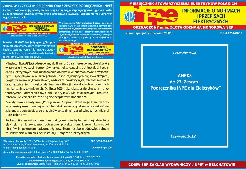 Z OT ODZNAK HONOROW SEP Numer specjalny. Czerwiec 2012 r.