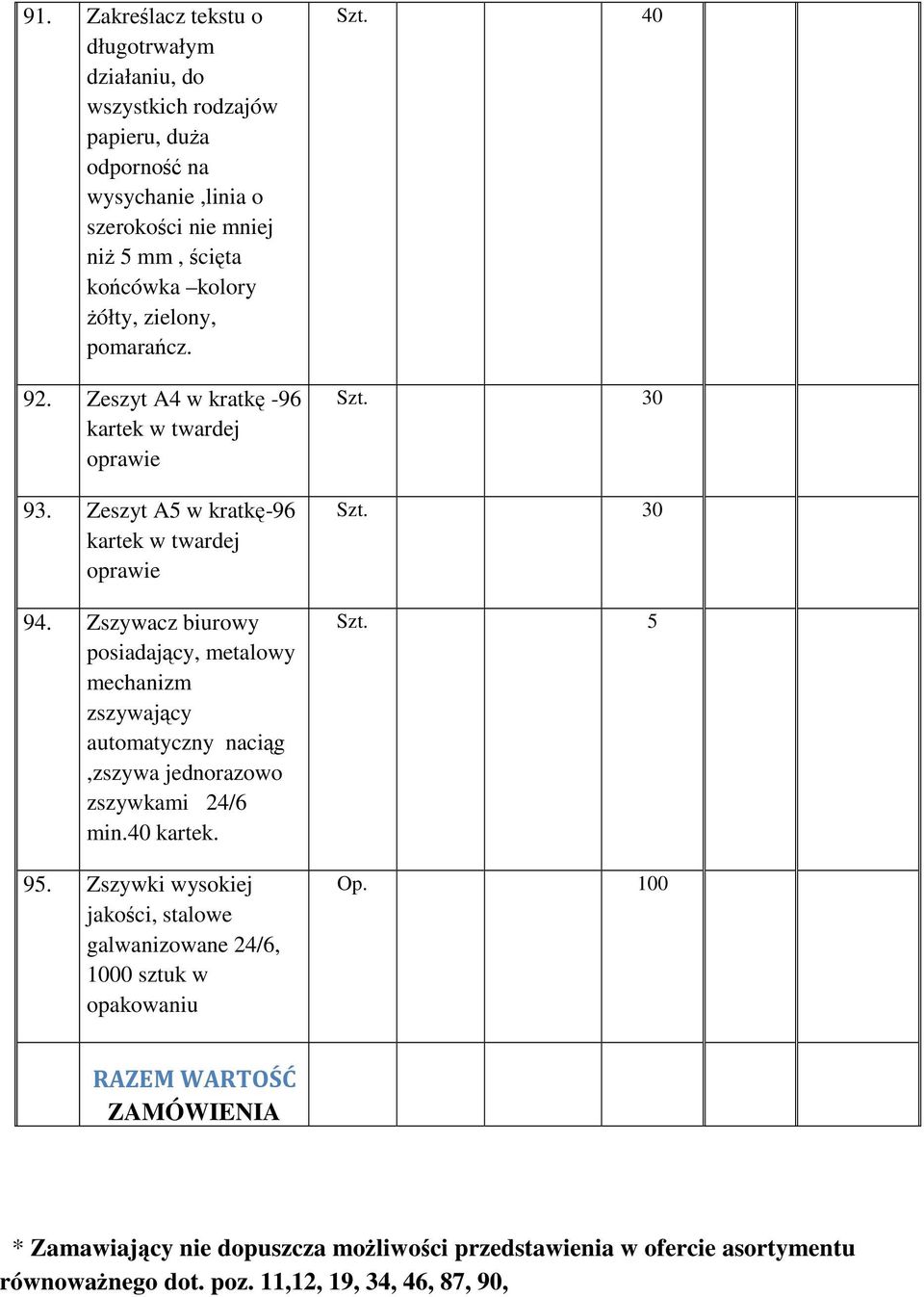 Zszywacz biurowy posiadający, metalowy mechanizm zszywający automatyczny naciąg,zszywa jednorazowo zszywkami 24/6 min.40 kartek. 95.