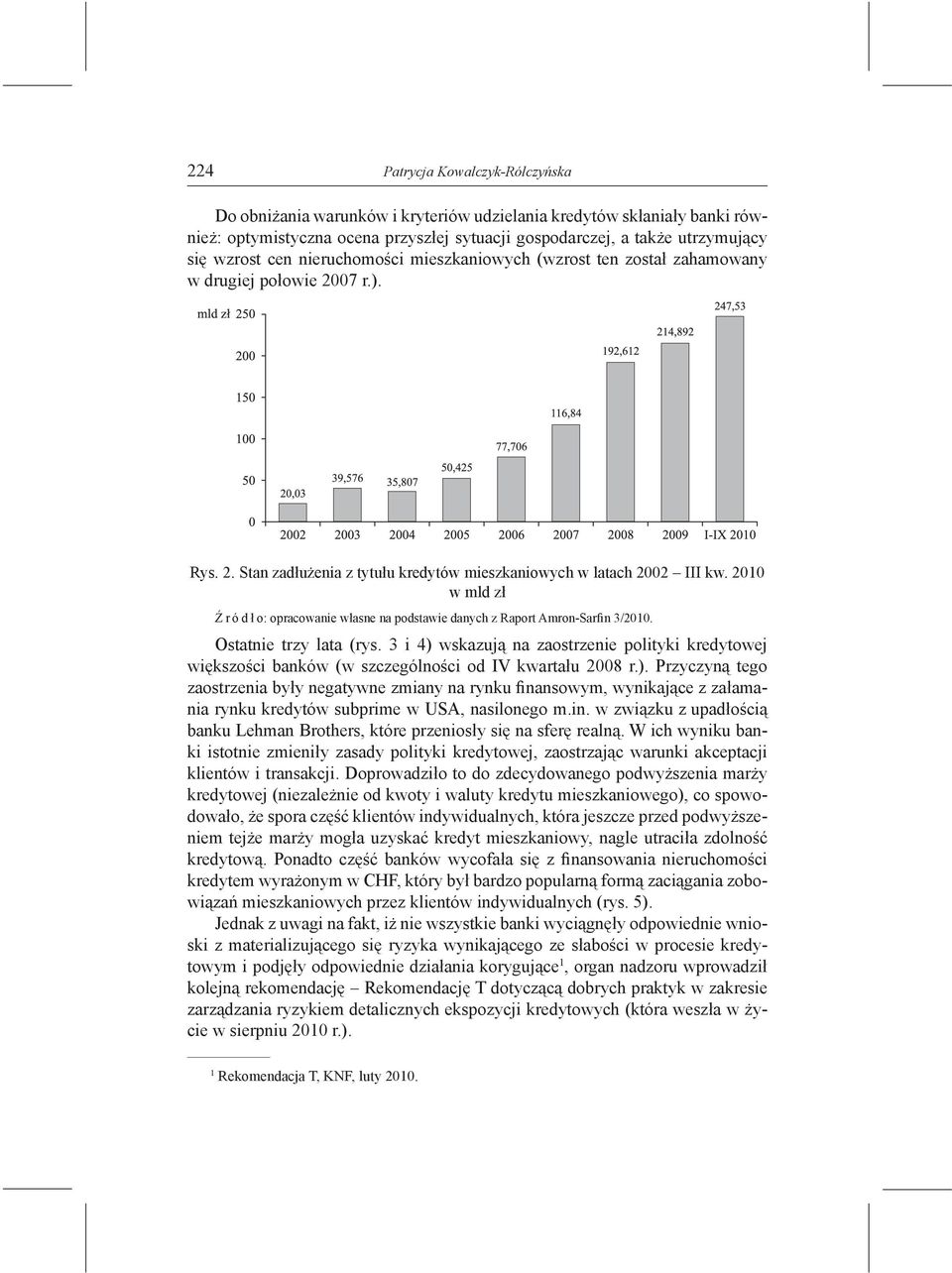 2010 w mld zł Ź r ó d ł o: opracowanie własne na podstawie danych z Raport Amron-Sarfin 3/2010. Ostatnie trzy lata (rys.