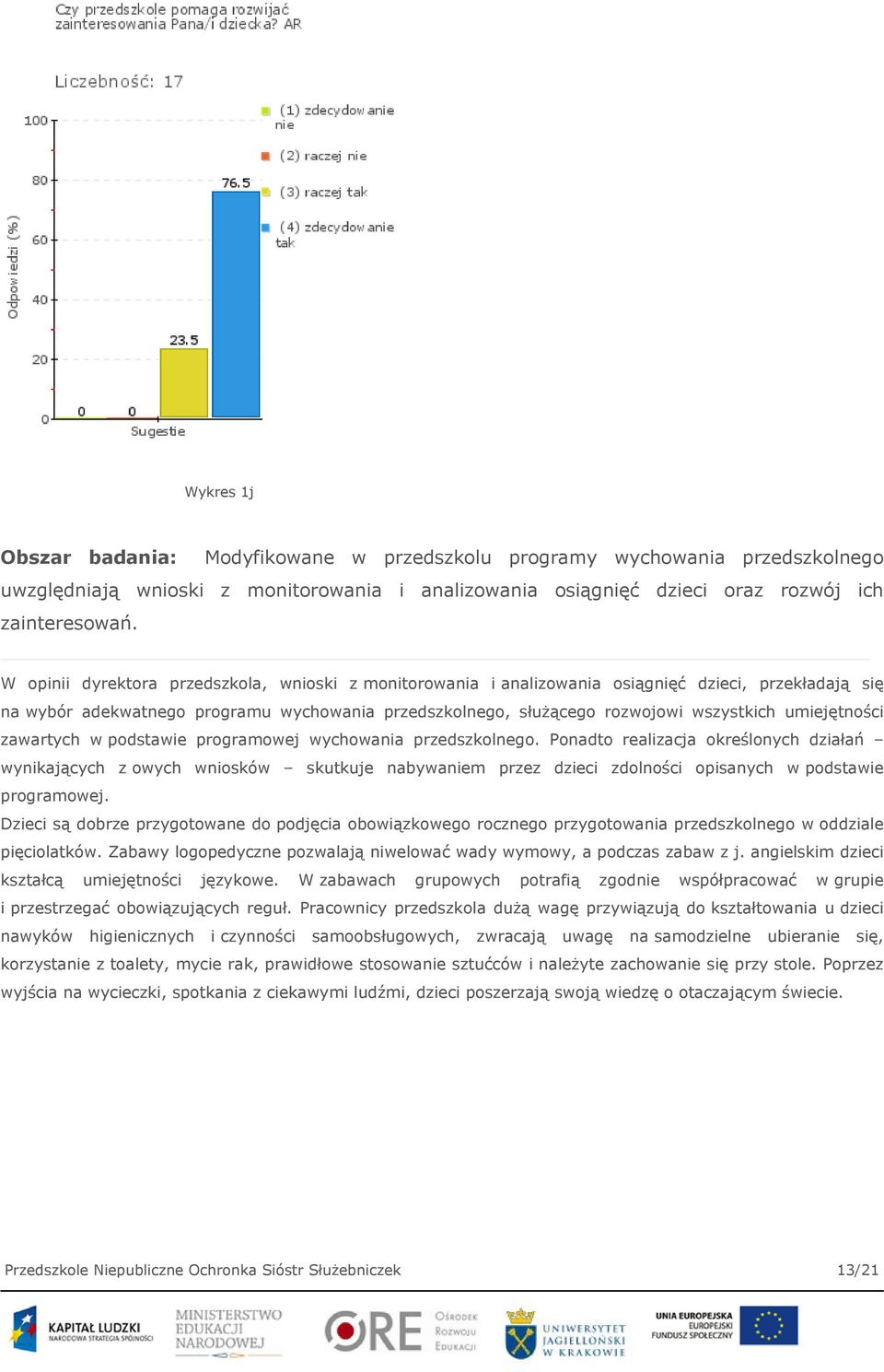 umiejętności zawartych w podstawie programowej wychowania przedszkolnego.