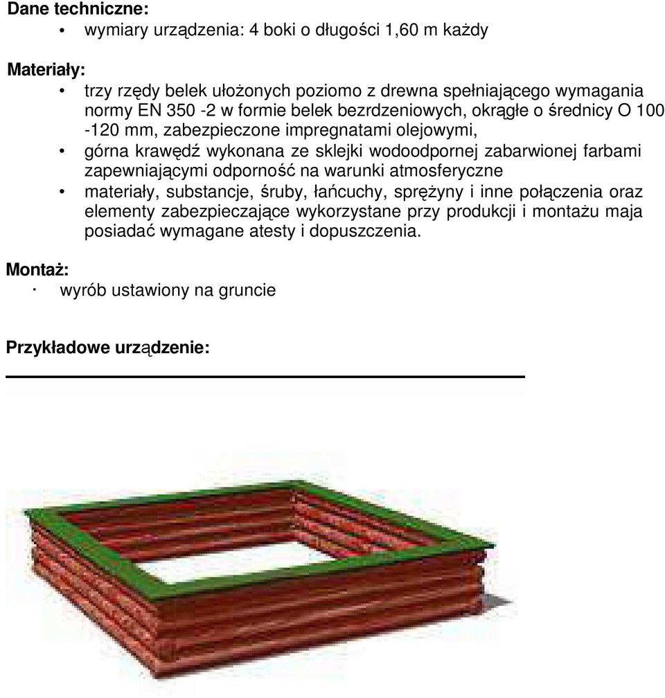 wodoodpornej zabarwionej farbami zapewniającymi odporność na warunki atmosferyczne materiały, substancje, śruby, łańcuchy, spręŝyny i inne połączenia oraz
