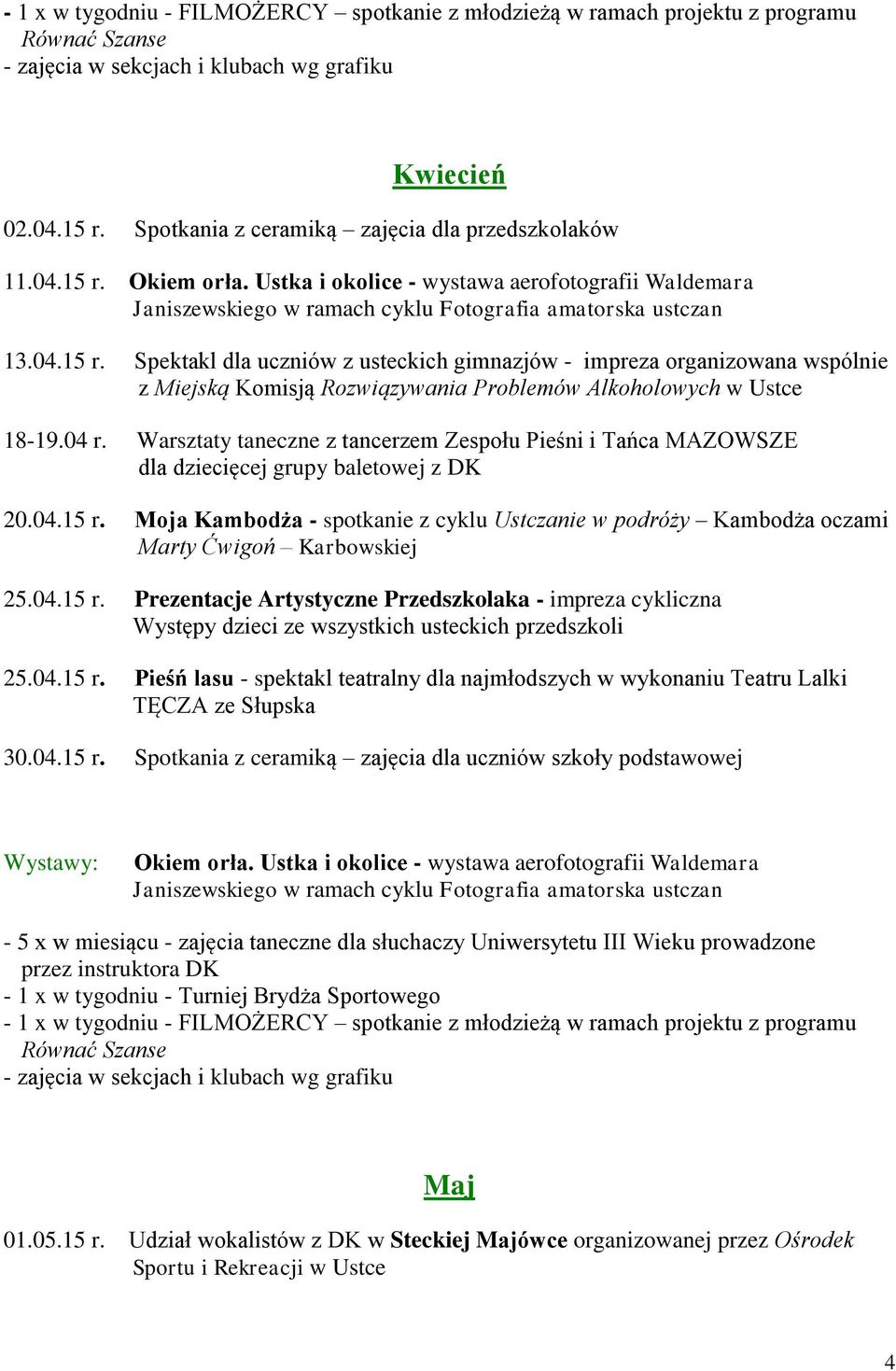 Spektakl dla uczniów z usteckich gimnazjów - impreza organizowana wspólnie z Miejską Komisją Rozwiązywania Problemów Alkoholowych w Ustce 18-19.04 r.