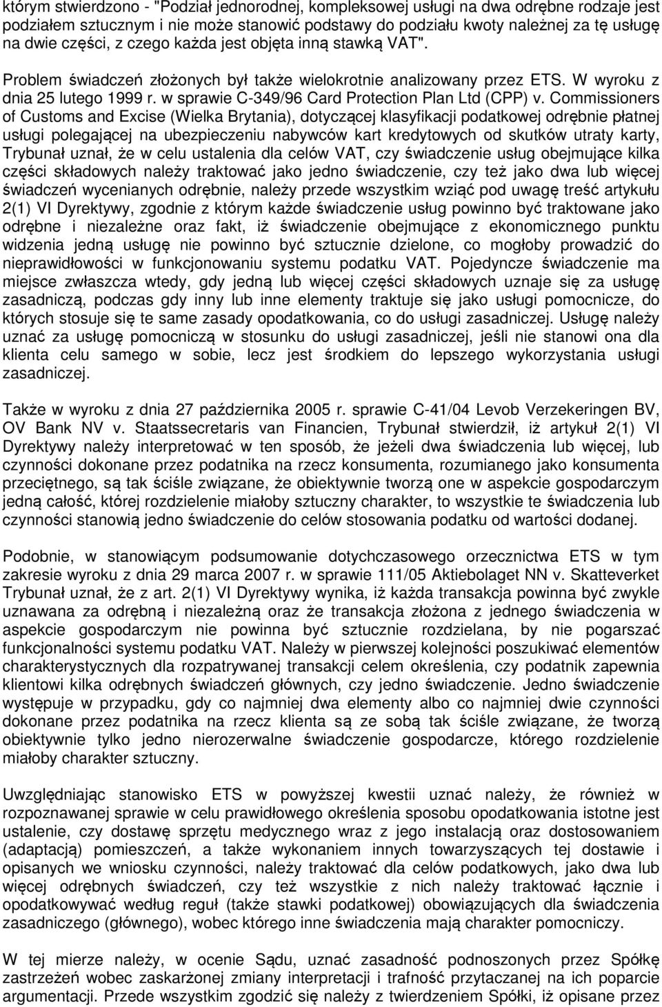 w sprawie C-349/96 Card Protection Plan Ltd (CPP) v.