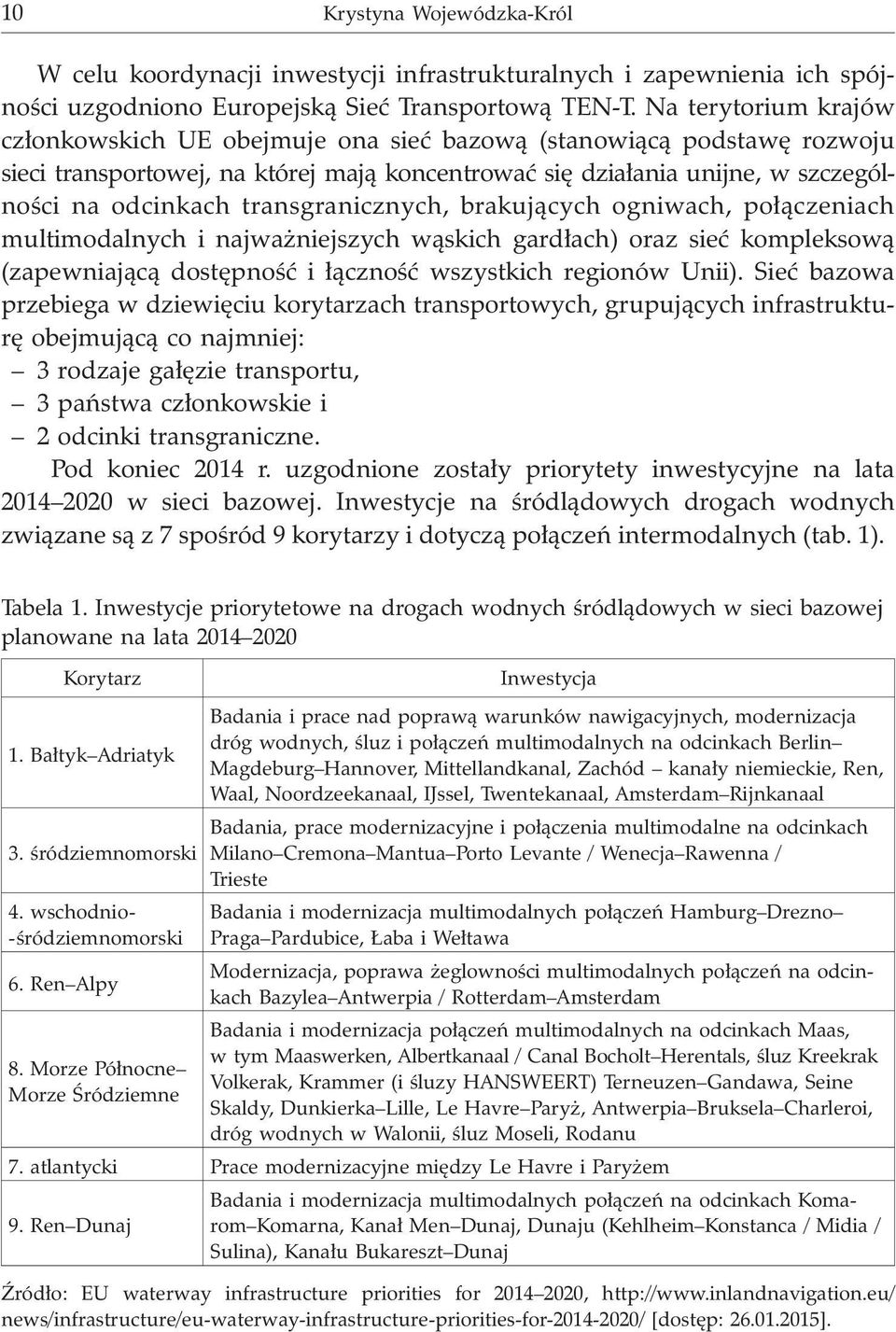 transgranicznych, brakuj¹cych ogniwach, po³¹czeniach multimodalnych i najwa niejszych w¹skich gard³ach) oraz sieæ kompleksow¹ (zapewniaj¹c¹ dostêpnoœæ i ³¹cznoœæ wszystkich regionów Unii).