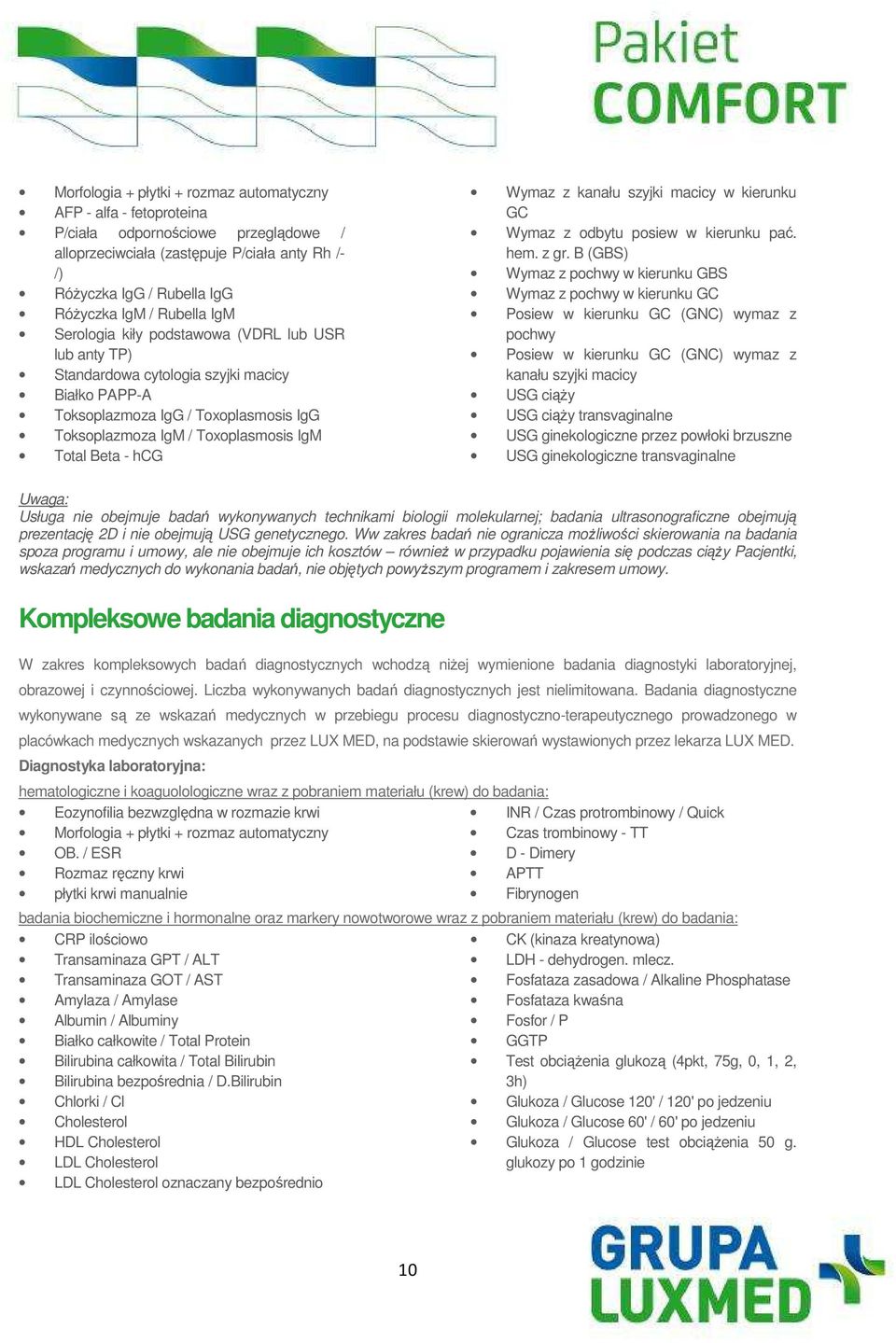Beta - hcg Wymaz z kanału szyjki macicy w kierunku GC Wymaz z odbytu posiew w kierunku pać. hem. z gr.