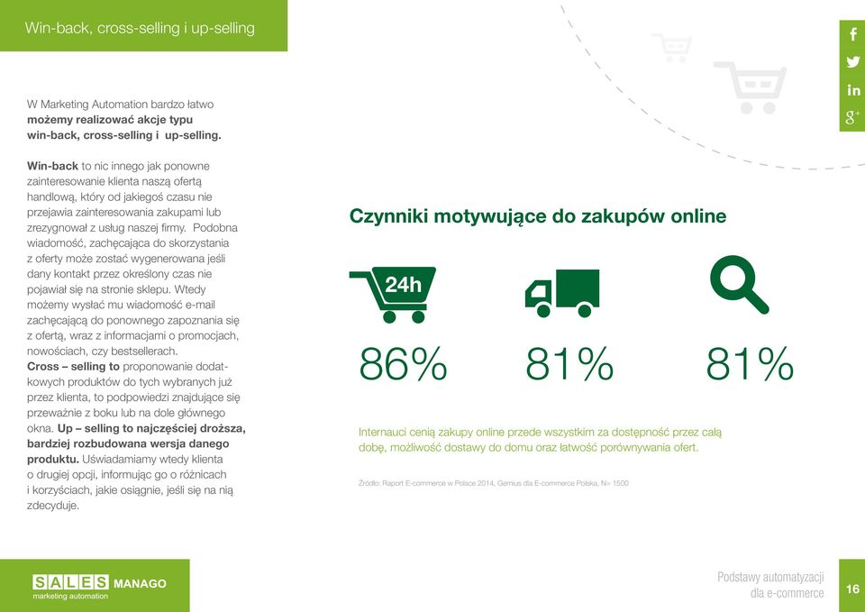 Podobna wiadomość, zachęcająca do skorzystania z oferty może zostać wygenerowana jeśli dany kontakt przez określony czas nie pojawiał się na stronie sklepu.